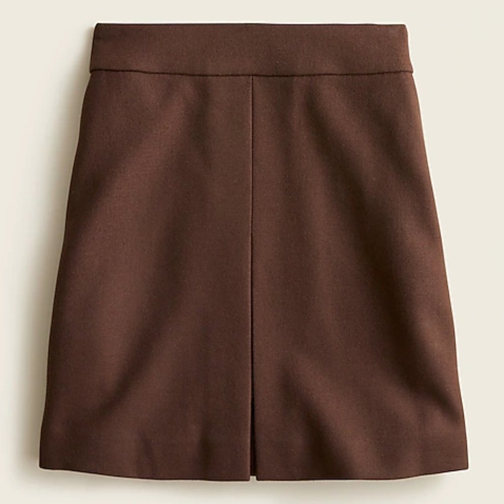 JCREW Pleated Mini Skirt in Double-Serge Wool Size 2 Brand New w/Tag